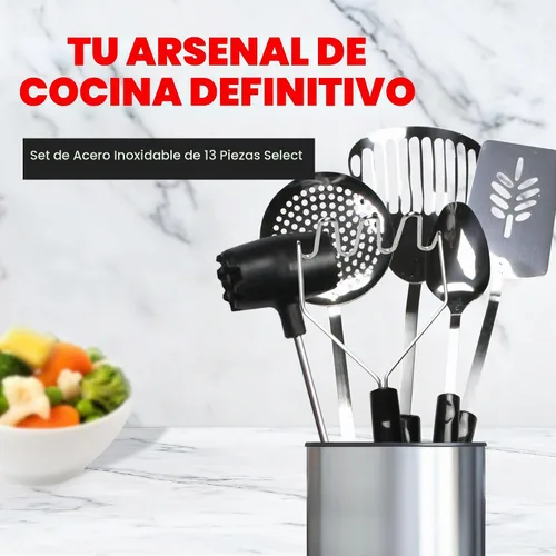 Vista 2 de Chef Craft Juego de herramientas de cocina de acero inoxidable de 13 piezas