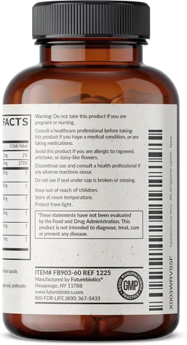 Vista 5 de Futurebiotics La fórmula avanzada de desintoxicación y limpieza del hígado apoya la función hepática saludable con cardo mariano, extracto de diente