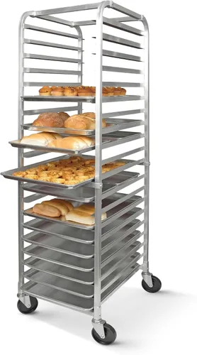 Vista 3 de Estantería para charolas de pan de 20 estantes, Plateado
