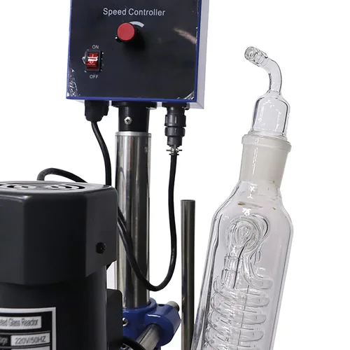 Vista 5 de Reactor de vidrio con doble camisa,Reactor de vidrio de laboratorio 3L con temperatura de pantalla digital,Reactor de vidrio de manto de calefacción