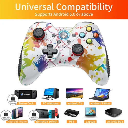 Vista 2 de EasySMX - Controlador inalámbrico para juegos para Windows 7, 8, 10, 11 PCPS3AndroidSwitchSteam Deck, controlador de juegos de computadora de doble