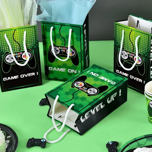 Vista 7 de WERNNSAI 16 bolsas verdes para fiesta de videojuegos