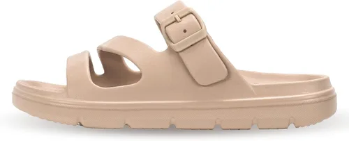 Vista 5 de PIMIO Sandalias de soporte de arco para mujer, deslizantes de recuperación para alivio de la fascitis plantar, antideslizantes, ligeras, con cojín