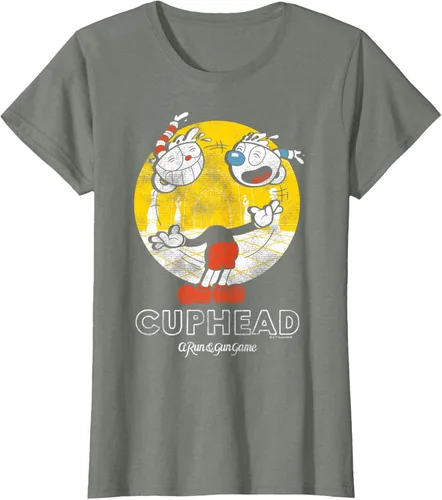 Vista 11 de Cuphead Camiseta con Mugman Head Malabarismo Negro