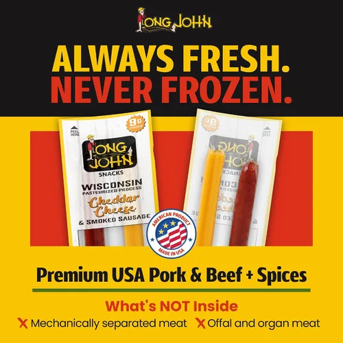 Vista 3 de Long John Snacks Palitos de carne y queso originales, paquete de 12