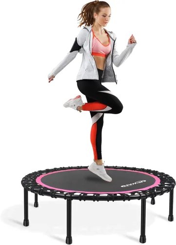 Vista 14 de Newan Mini trampolín silencioso de 40 a 48 pulgadas, trampolín de fitness, bungee rebote, entrenamiento cardiovascular, entrenamiento para adultos