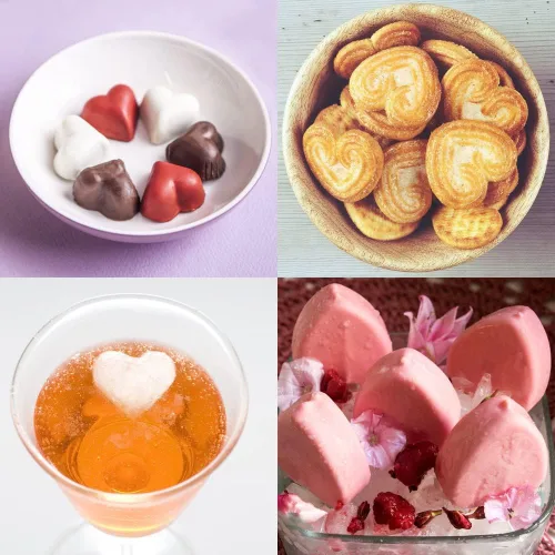 Vista 5 de DaKuan Moldes de silicona en forma de corazón, 3 paquetes de 12 cavidades en forma de corazón, molde de silicona para pastel de chocolate, gelatina
