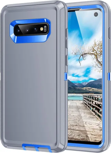 Vista 18 de Funda para Galaxy S10, [sin protector de pantalla] resistente a prueba de golpes, polvo y caídas, 3 capas de protección completa del cuerpo, funda