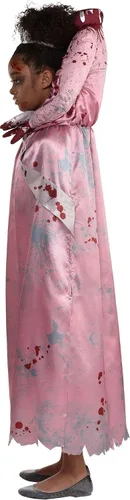 Vista 4 de Amscan Disfraz de Halloween sin cabeza de la reina de la ilusión de la reina del baile para los niños incluye vestido con estructura rellena tiara