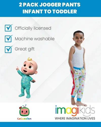 Vista 3 de CoComelon JJ - Paquete de 2 pantalones deportivos de forro polar para bebés y niños pequeños