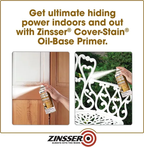 Vista 6 de Zinsser 3608 Imprimador en aerosol para cubrir manchas, de base de aceite, 13 onzas, blanco