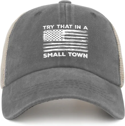 Vista 22 de Hat Try That in Small Towns Trucker Hat Men Funny Mesh Cap for Summer