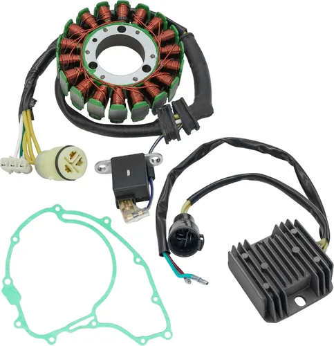 Vista 5 de Caltric Estator, regulador y junta compatible con Honda Trx300 Trx-300 Fourtrax 300 1993-2000
