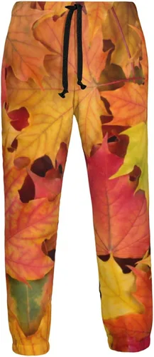 Vista 7 de ultaro Mens Joggers Sweatpants Autumn Maple Leaves Casual Pants Sports Jogging Trousers with Drawstring