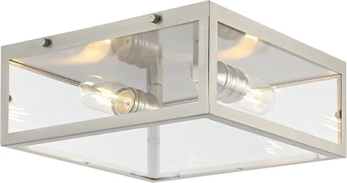 Vista 11 de JONATHAN Y Lámpara de techo cromada de 8 pulgadas para baño, cocina, pasillo, entrada, pantalla de vidrio transparente, 1 bombilla LED Cromo