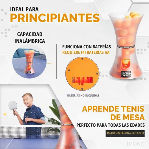 Vista 5 de Juega al robot de entrenamiento de tenis de mesa con 20 pelotas de entrenamiento ABS