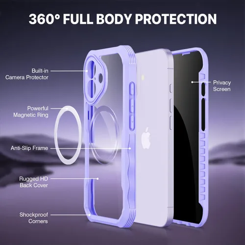 Vista 482 de CENHUFO Funda de privacidad para iPhone 11 Pro, funda de cuerpo completo con protector de pantalla de privacidad de vidrio templado 9H integrado