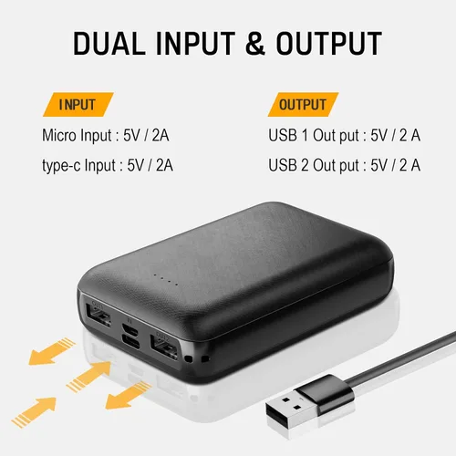 Vista 7 de Batería recargable para chaleco calefactado, batería externa de 10000 mAh para chaqueta calentada, chaleco eléctrico, abrigo, sudaderas con capucha
