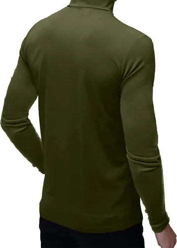Vista 3 de Camiseta de manga corta para hombre básica cuello alto ajustada sin botones térmica sólida