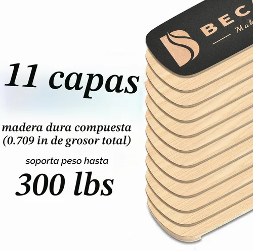Vista 5 de Tabla de equilibrio con tapones ajustables de madera - 3 opciones de distancia diferentes - Equipo de ejercicio de equilibrio para trabajo