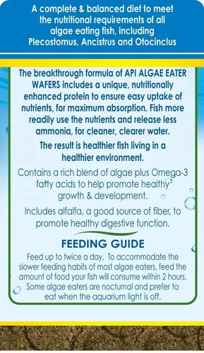 Vista 2 de API Obleas de algas para peces comedores de algas. Envase de 181 g