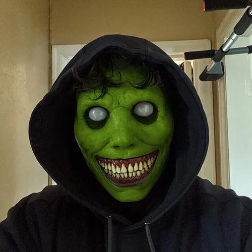 Vista 5 de Máscara de terror de Halloween para adultos, sonrisa, demonio, terror, fantasma, máscara espeluznante del mal de Halloween, máscara de demonio