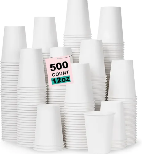 Vista 16 de Paquete de 100 tazas de café desechables de 8 onzas, tazas de papel desechables de color marrón a granel, tazas de café para té caliente, chocolate