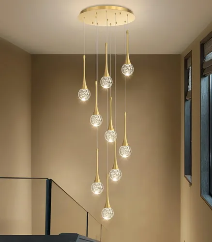 Vista 14 de Lámparas colgantes modernas para isla de cocina, LED, regulable, cristal glamuroso, iluminación colgante de techo para comedor, pasillo, dormitorio