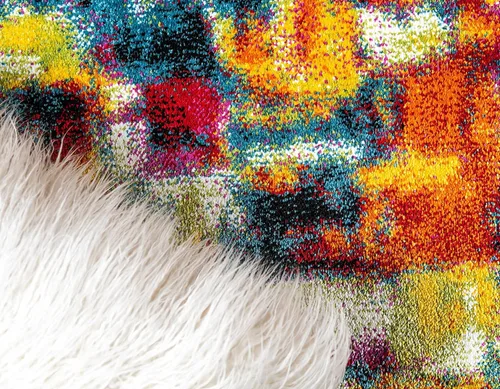 Vista 7 de Unique Loom colección Lyon - Alfombra abstracta y moderna, Polipropileno, Multi/Verde
