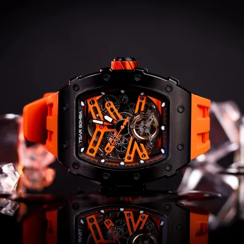 Vista 8 de TSAR BOMBA Relojes mecánicos automáticos de lujo para hombre movimiento japonés cristal de zafiro Reloj impermeable de 1640ft Relojes de pulsera