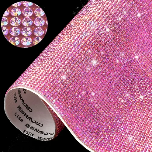 Vista 26 de Outus 12000 Piezas Lámina de Pedrería Brillante Calcomanía de Pedrería DIY para Decoración de Automóvil Calcomanía Autoadhesiva de Gemas de Cristal