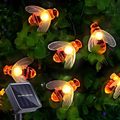 Vista 12 de ITICdecor C7 - Guirnalda de luces solares de fresa, 31 pies, 50 luces LED coloridas IP65, impermeable, encendido/apagado automático, cable verde