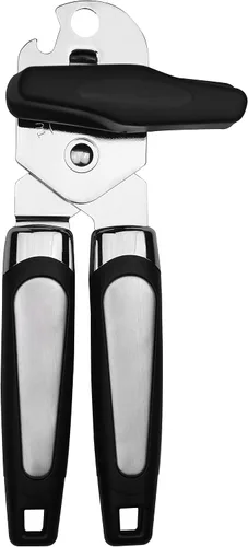Vista 3 de Abrelatas multifuncional 3 en 1, herramienta de cocina manual, manual de seguridad, ergonómico y resistente, abrelatas manual para personas mayores