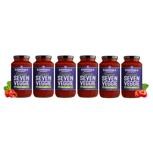 Vista 22 de Sonoma Gourmet Tomate cherry con salsa de pasta de albahaca USDA orgánico, sin OMG, sin gluten y sin azúcar añadido, hecho con ingredientes