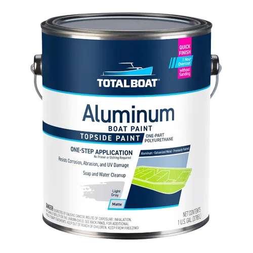 Vista 22 de TotalBoat Pintura de aluminio para lanchas, barcos bajos, botes, botes anfibios, barcos Jon y pontones (Verde Ejército, Quart)