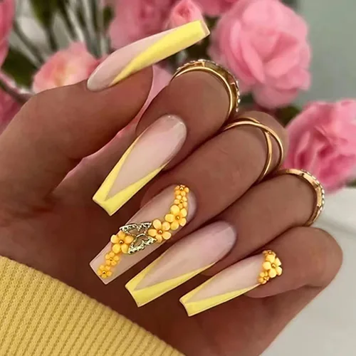 Vista 9 de Uñas postizas de bailarina moradas de larga duración, 24 uñas postizas reutilizables de cobertura completa con pestañas adhesivas, uñas postizas