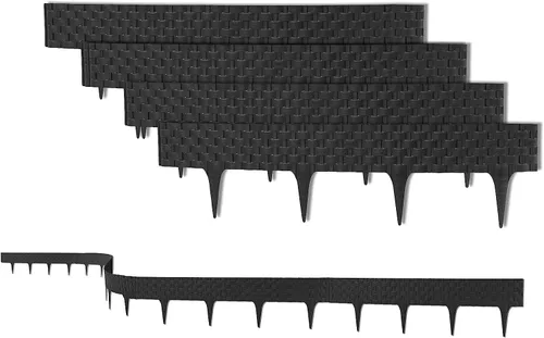 Vista 8 de PP Garden Fence Insert Plastic Fence Garden Picket Fence Bordes Césped Parterres Plantas Fronteras Decorativas Jardín Patio Productos al aire libre