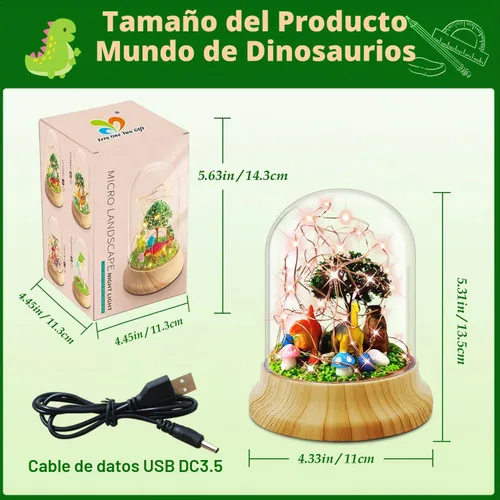 Vista 2 de Crea tu propia luz nocturna, kits de bricolaje de dinosaurio para niñas, luces nocturnas mágicas creativas USB Edición de mejora, juguetes
