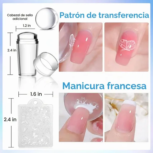 Vista 6 de Biutee - Juego de 10 placas de estampado de uñas, diseño de Halloween, kit de estampado de uñas 14 piezas