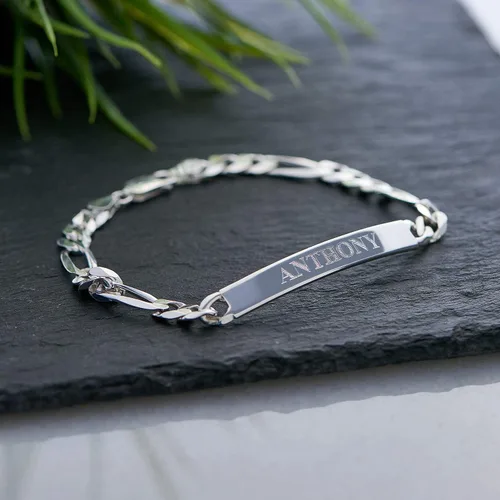 Vista 2 de MyNameNecklace Pulsera de identificación Amigo personalizada con inscripciones personalizadas, regalo de joyería para hombres, él, nombres