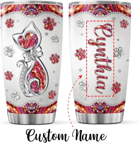 Vista 2 de CUBICER Vasos de café personalizados, tazas de viaje para amantes de los animales, dueños de mascotas, mujeres, hombres, niños, lindo vaso de acero