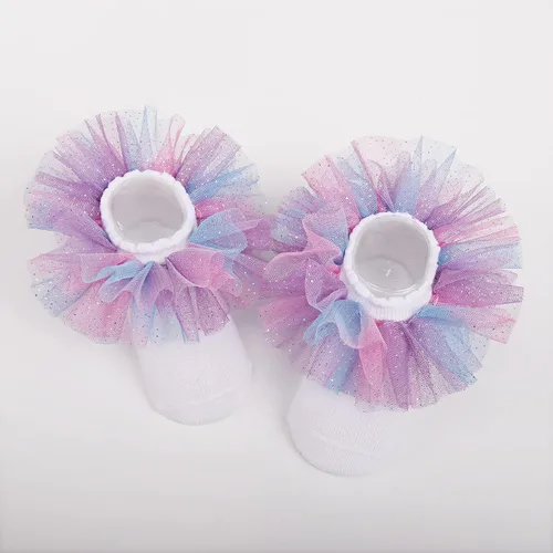 Vista 5 de 8 pairs girls ruffle socks lace ruffle princess dress socks newbornsbabiestoddlerslittle girls