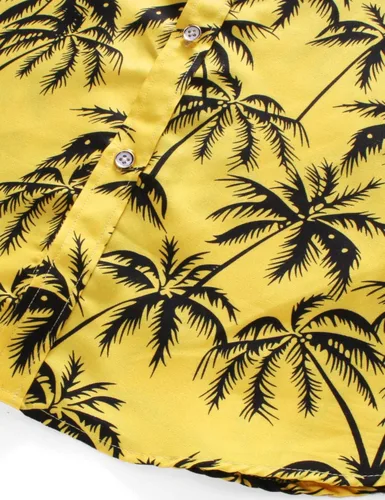 Vista 5 de Camisa de vestir estampada hawaiana con botones para hombre