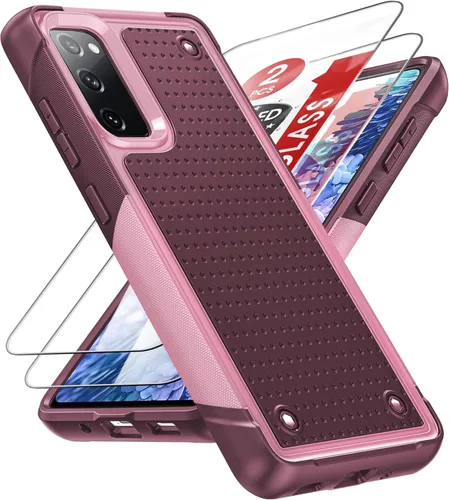 Vista 8 de LeYi Funda para Galaxy S21 FE-5G: Funda Samsung S21 FE con protector de pantalla, doble capa protectora de policarbonato duro y TPU suave Android