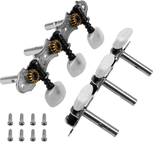 Vista 3 de Afinadores de cuerdas de guitarra clásica, cabezales de máquina, clavijas de afinación, clavijas 3L3R 1:14 compatibles con guitarra clásica