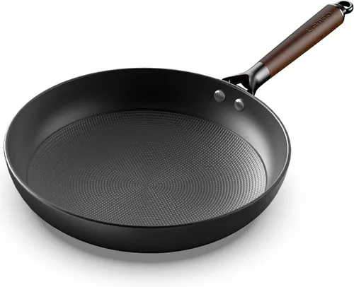 Vista 8 de Sartenes Antiadherentes, Sartenes de Hierro Fundido de 8" con Panal de Abeja de Larga Duración, Sartén de Hierro Fundido para Cocinar Duradera