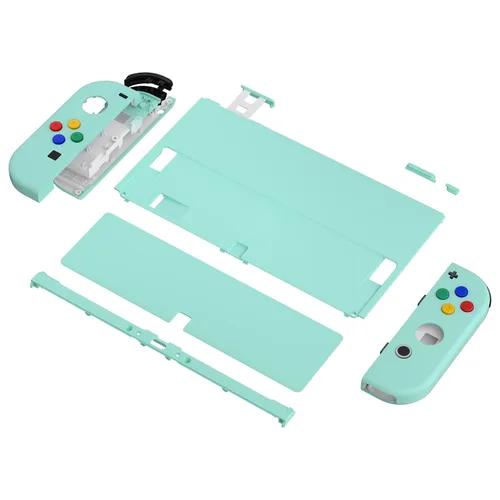 Vista 20 de eXtremeRate DIY Full Set Shell Buttons for Nintendo Switch OLED, Soft Touch Replacement Console Back Plate & Kickstand, Custom Case Housing for
