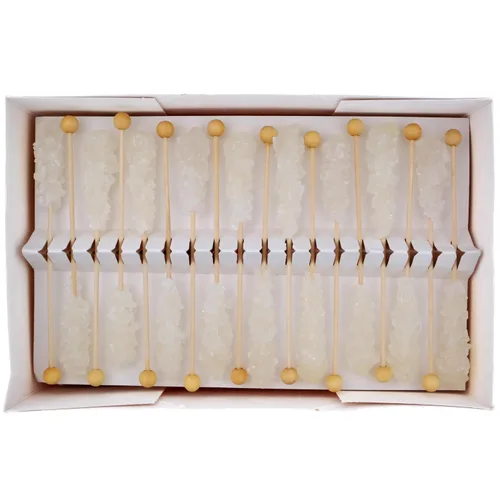 Vista 4 de Dryden & Palmer (Rose's ) White Rock Candy Demitasse Sticks Blanco 100