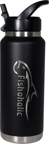 Vista 8 de Fishoholic Regalo de pesca – Vaso de acero inoxidable de doble pared – 20 onzas, 30 onzas y 36 onzas