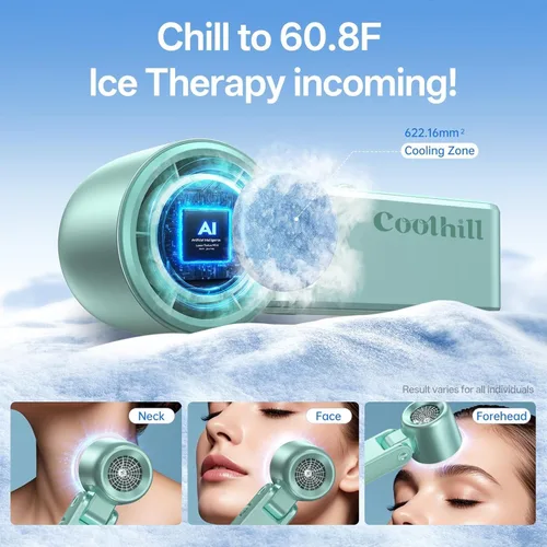 Vista 10 de Ventilador portátil de mano con enfriador de hielo: Ventilador de mano recargable de 100 velocidades de 5500 mAh, ventiladores personales